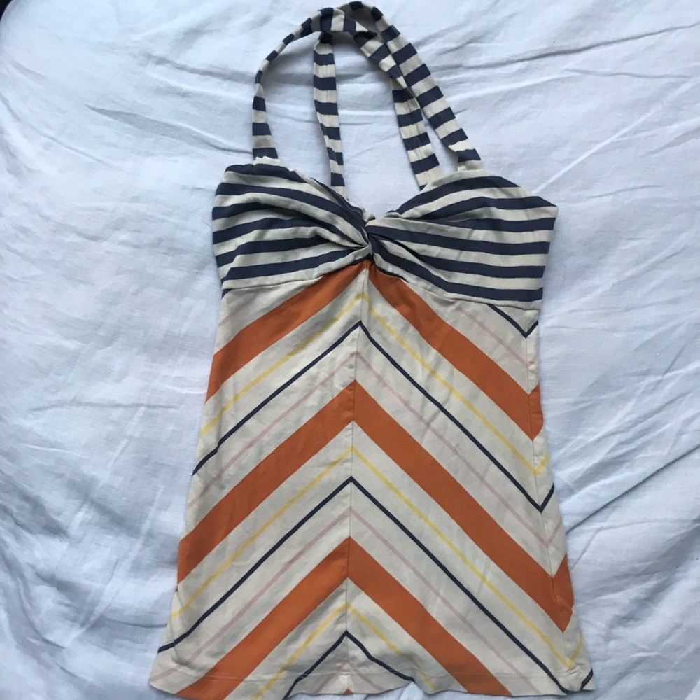 Anthropologie striped cross back tank